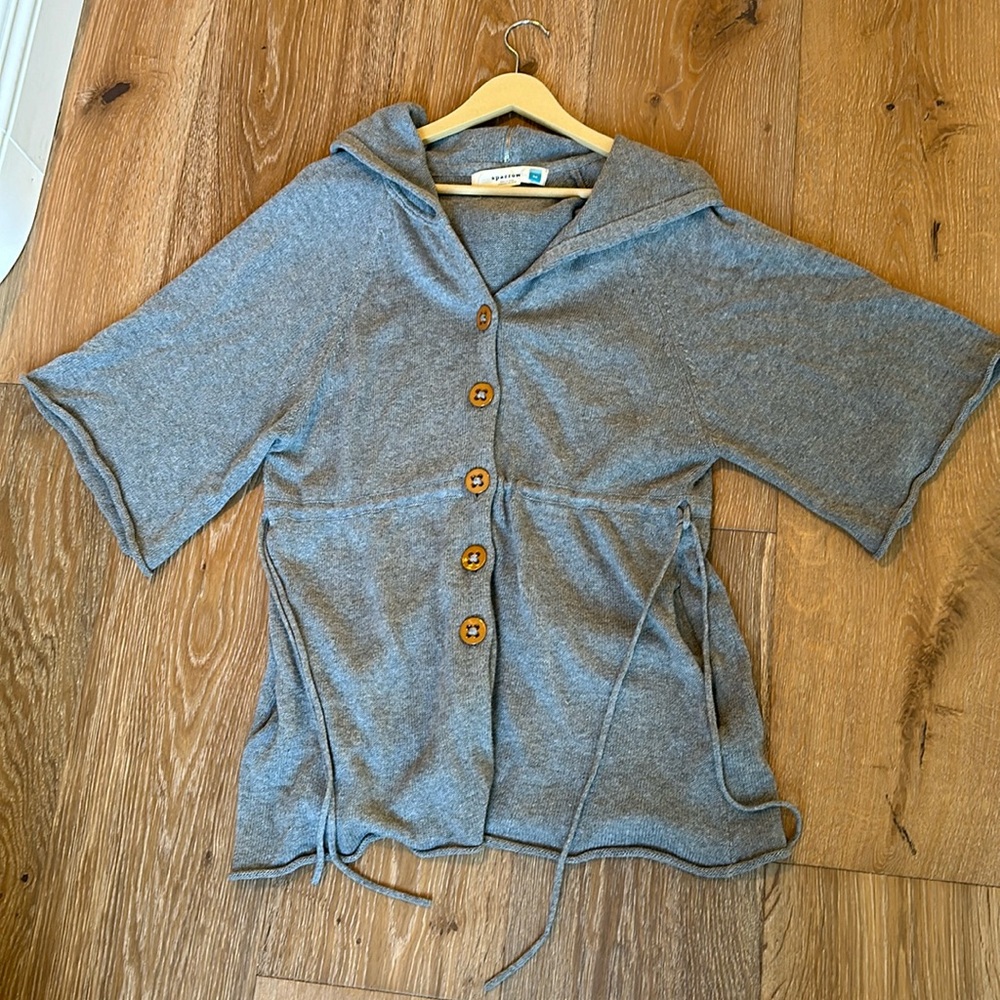 Sweater jacket 95% 10% wool/ gray/ size M / zip hoodie/ with pockets